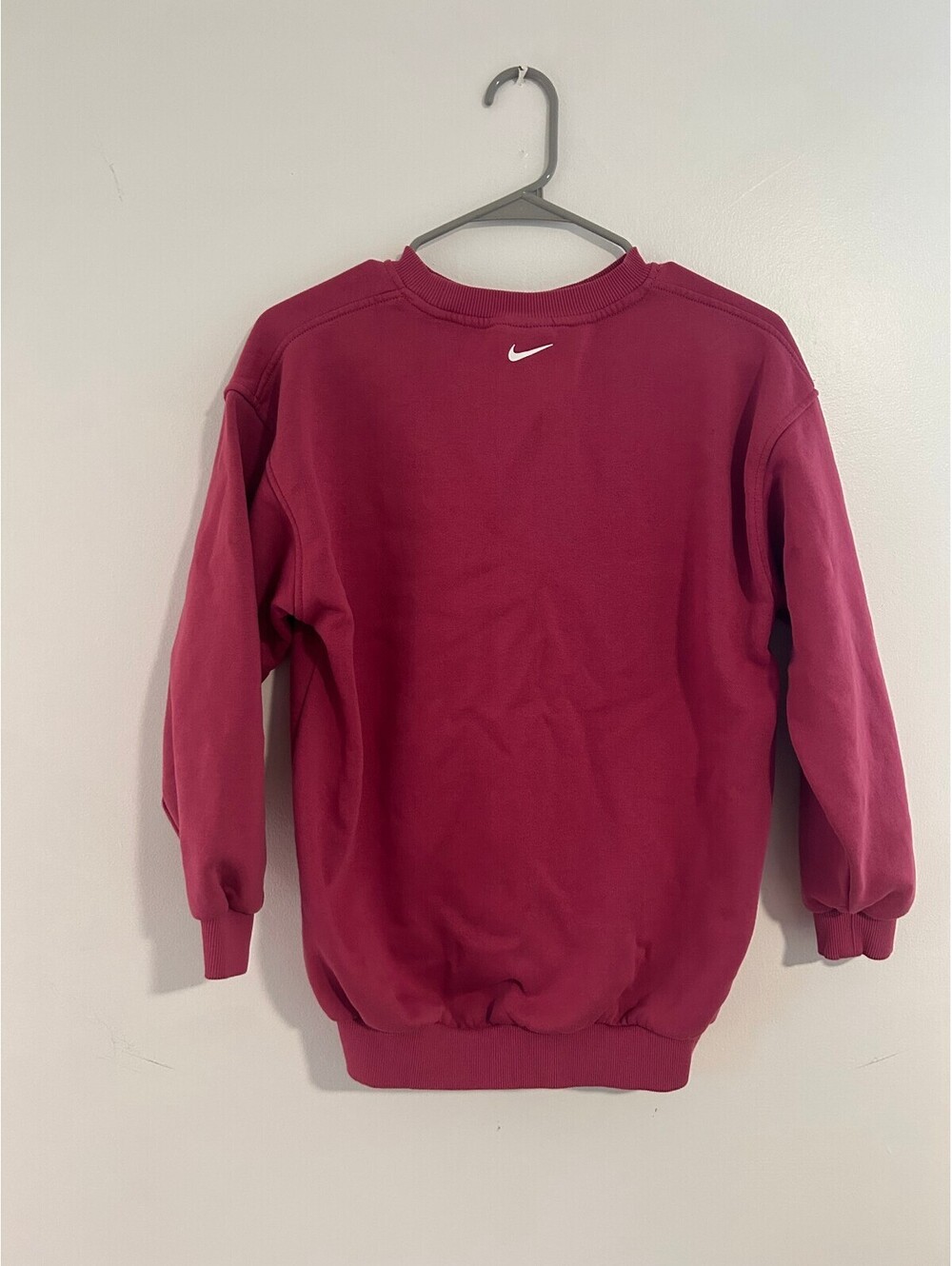 Nike Girls L Club Fleece Oversized Crewneck Sweatshirt Berry Pink Large - Picture 3 of 3